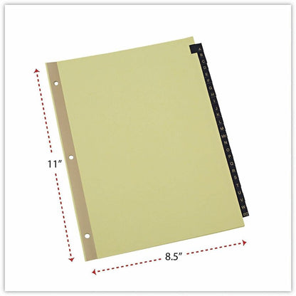 Universal Index Divider - 25 Printed Side Tab(s) - Character - A-Z - 8.5" Divider Width x 11" Divider Length - Letter - 