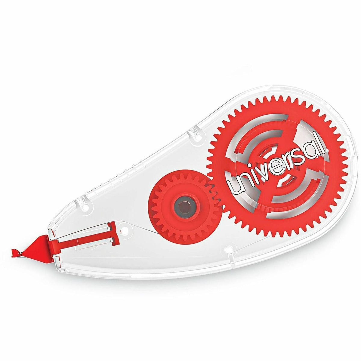 Universal Correction Tape - 0.20" Tape Width x 26.25 ft Tape Length - 1 Line(s) - White Tape - Clear, Red Dispenser - 2 