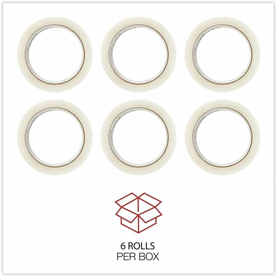 Universal General-Purpose Box Sealing Tape, 3" Core, 1.88" x 60 yds, Clear, 6/Pack - 60 yd Length x 1.88" Width x 2 mil 