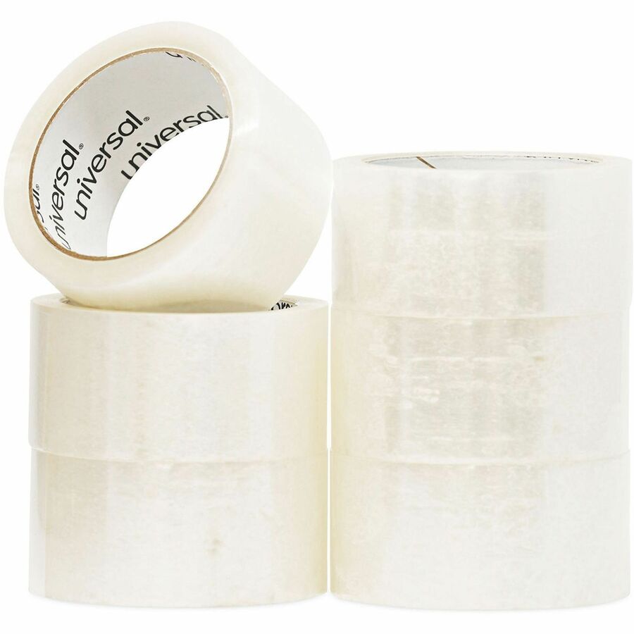 Universal General-Purpose Box Sealing Tape, 3" Core, 1.88" x 60 yds, Clear, 6/Pack - 60 yd Length x 1.88" Width x 2 mil 