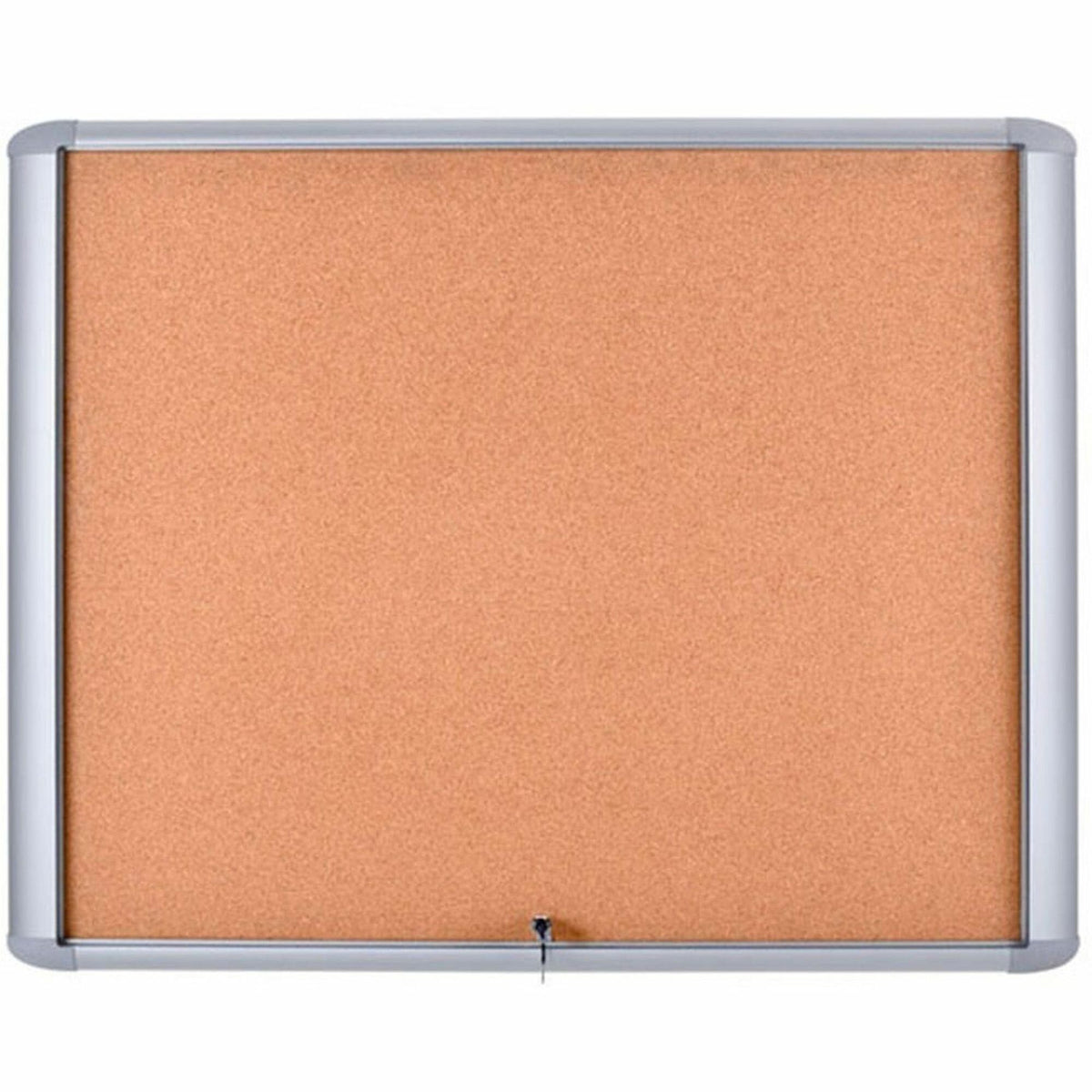 MasterVision Water-Resistant Enclosed Corkboard - 30" Board Height x 26.50" Board Width x 0.70" Board Depth - Light Brow