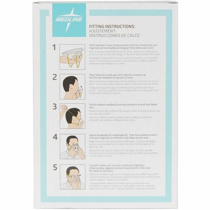 Medline Cone-Style N95 Surgical Respirator Masks - Recommended for: Surgical - Regular - Airborne Particle, Flying Parti