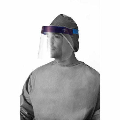 Medline Disposable Full-Length Face Shields - Fog, Splash Protection - Foam, Elastic - Clear - 4 / Carton