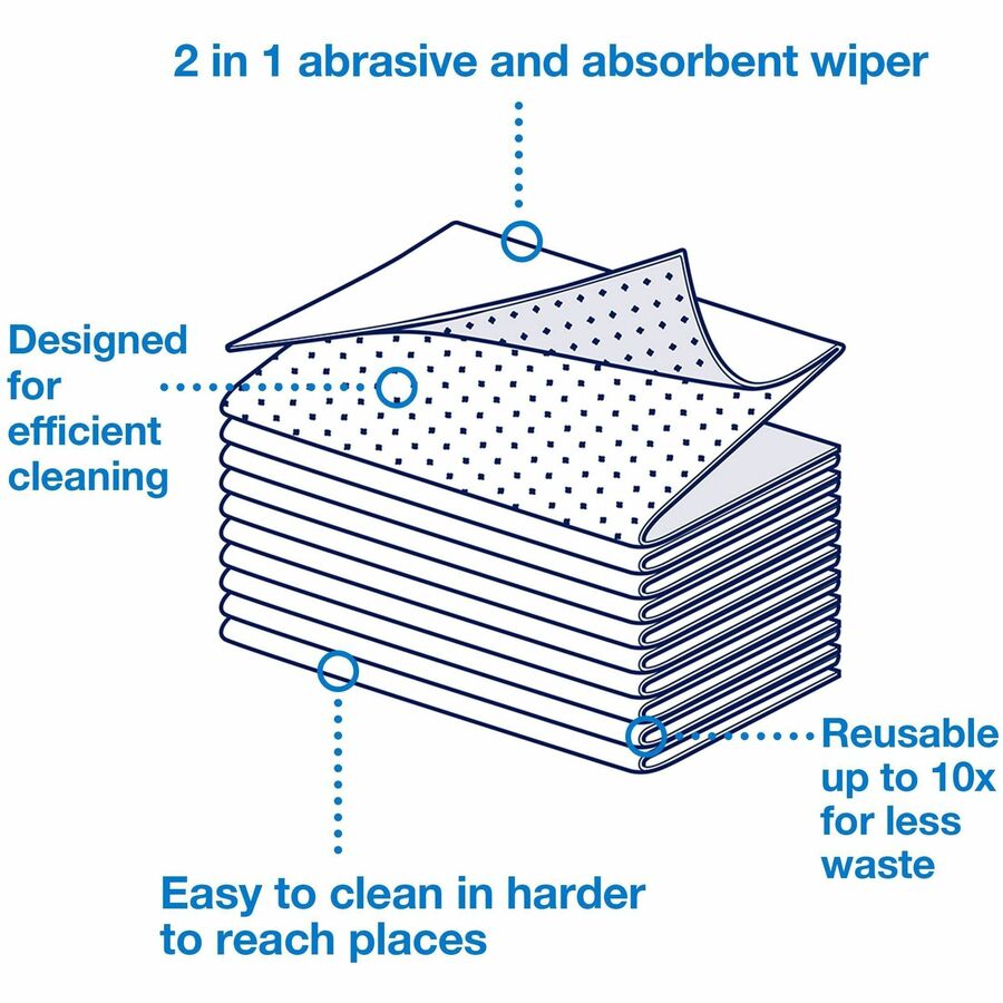 TORK 2 in 1 Scouring and Cleaning Foodservice Towel White, Absorbent, 1 x 120 Sheets - For Surface, Food Service, Counte