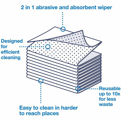 TORK 2 in 1 Scouring and Cleaning Foodservice Towel White, Absorbent, 1 x 120 Sheets - For Surface, Food Service, Counte