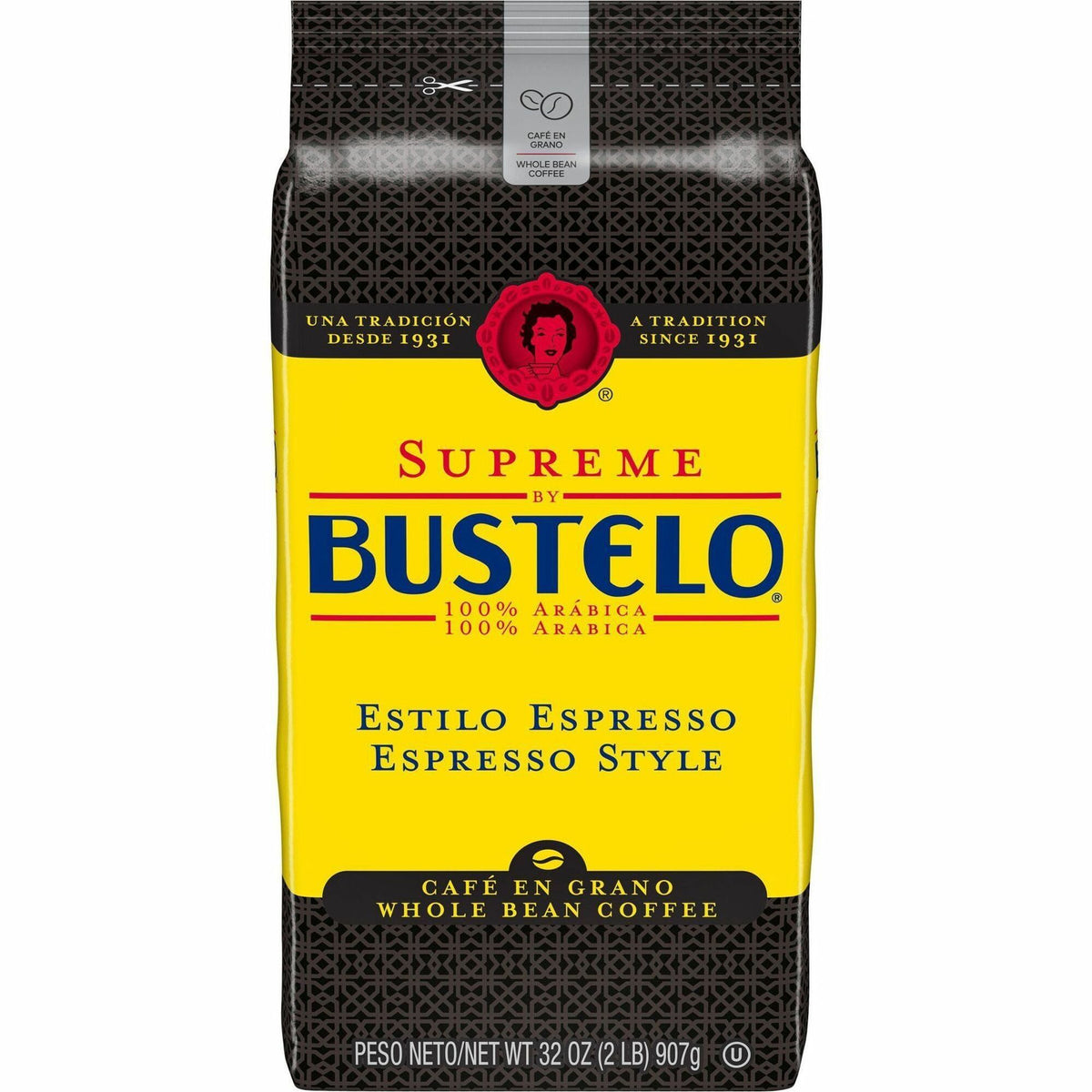 Supreme by Bustelo Whole Bean Espresso WB Coffee - Medium/Dark - Whole Bean - Bustelo, Espresso - 1 Each