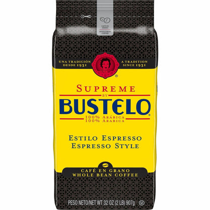 Supreme by Bustelo Whole Bean Espresso WB Coffee - Medium/Dark - Whole Bean - Bustelo, Espresso - 1 Each