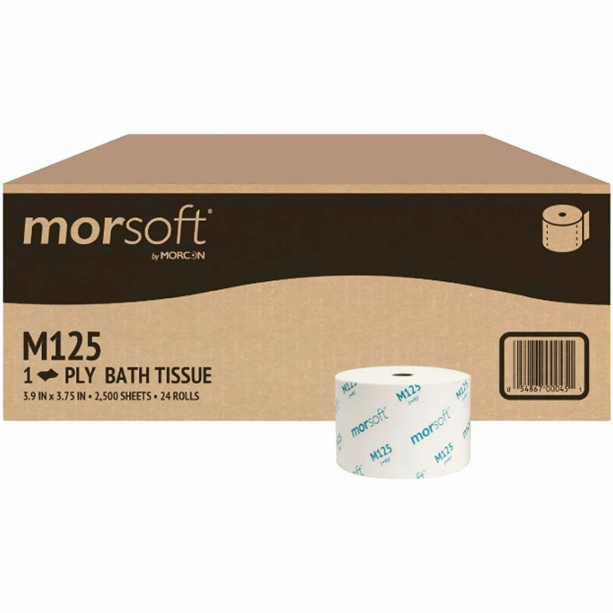 Morcon Morsoft Porta-Potty Bath Tissue - 1 Ply - 3.75" Width x 3.90" Length - 2500 Sheets/Roll - 5.30" Roll Diameter - 1