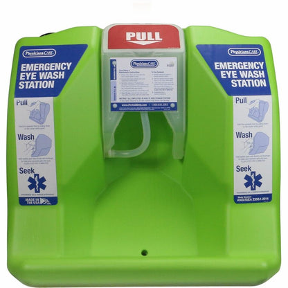 PhysiciansCare Eyewash Station - 16 gal - 0.25 Hour - Clear, Bright Green - 1 Each