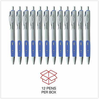 Universal Comfort Grip Gel Pen - 0.7 mm Medium Conical Pen Point - Retractable - Blue Ink - Water Based - Gray, Blue, Si
