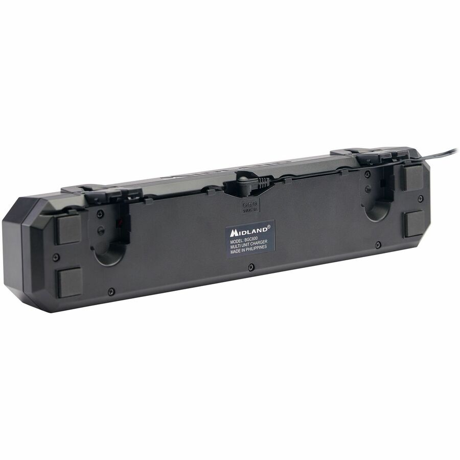 Midland Two-Way Radio 6-Slotted Charger - Docking - Two-way Radio - 6 Slot - Charging Capability - Black - Wall Mount, D