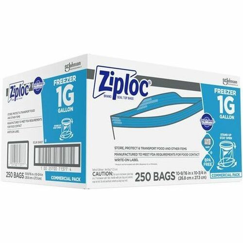 Ziploc® Grip n' Seal Freezer Bags - Large Size - 1 gal Capacity - 10.75" Length x 10.56" Width - Zipper Closure - Textur