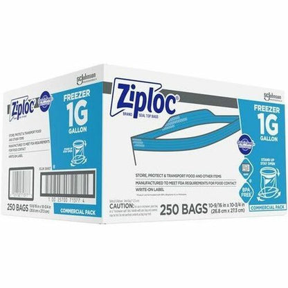 Ziploc® Grip n' Seal Freezer Bags - Large Size - 1 gal Capacity - 10.75" Length x 10.56" Width - Zipper Closure - Textur