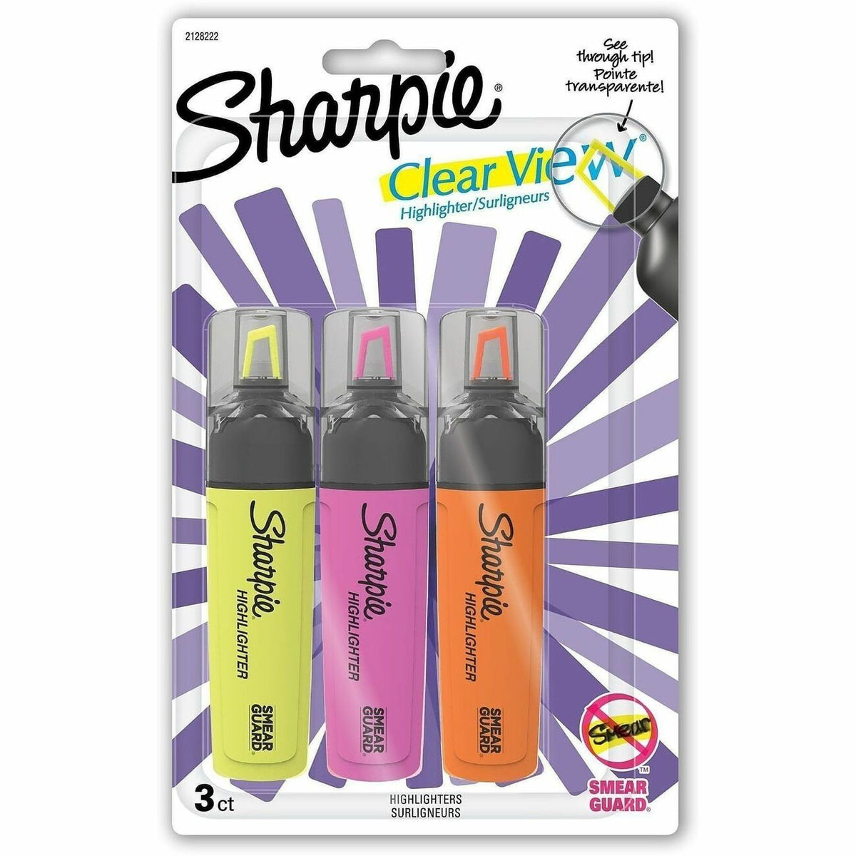 Sharpie Clear View Highlighter - Assorted Ink - 3 / Pack