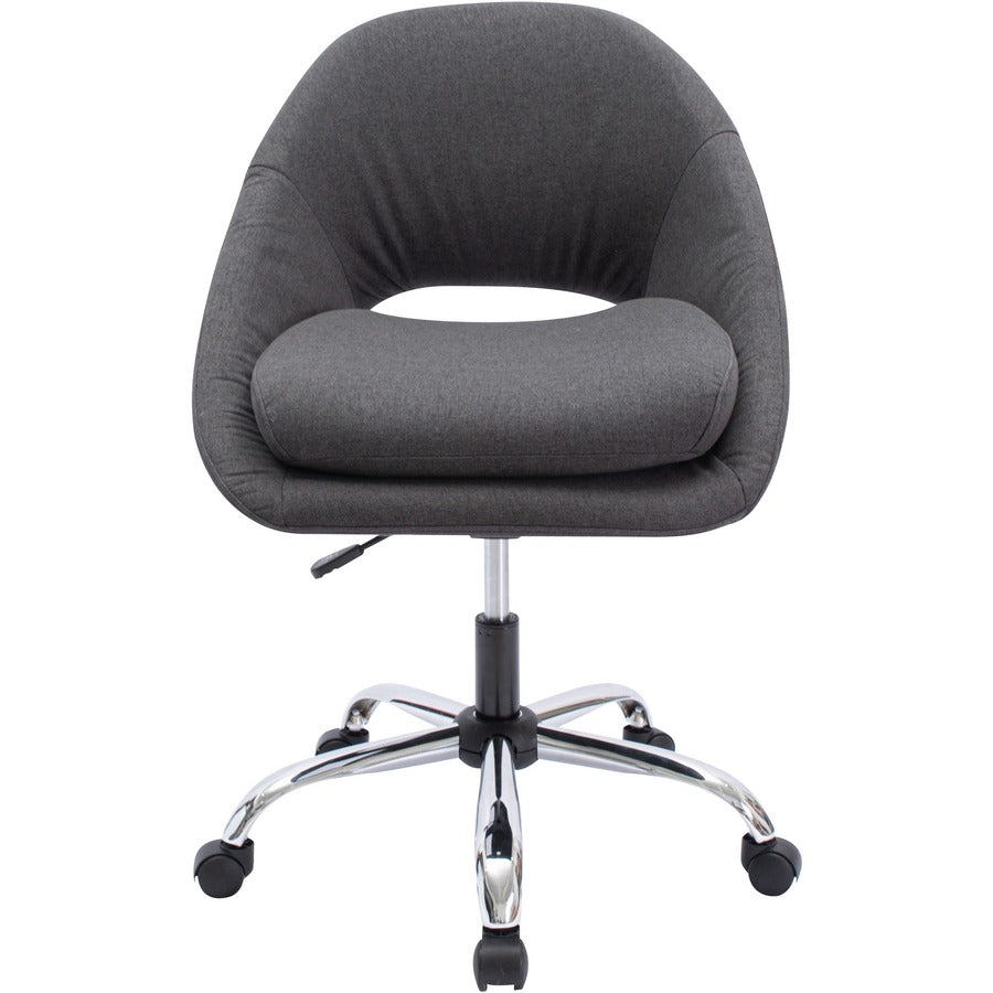 NuSparc Resimercial Lounge/Task Chair - Neutral Gray Seat Color - Fabric Seat Material - Low Back - 5-star Base - Gray -