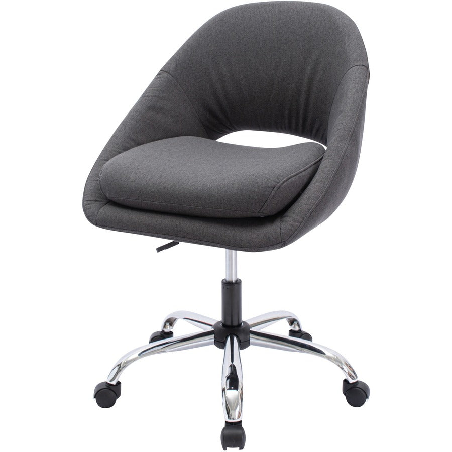 NuSparc Resimercial Lounge/Task Chair - Neutral Gray Seat Color - Fabric Seat Material - Low Back - 5-star Base - Gray -