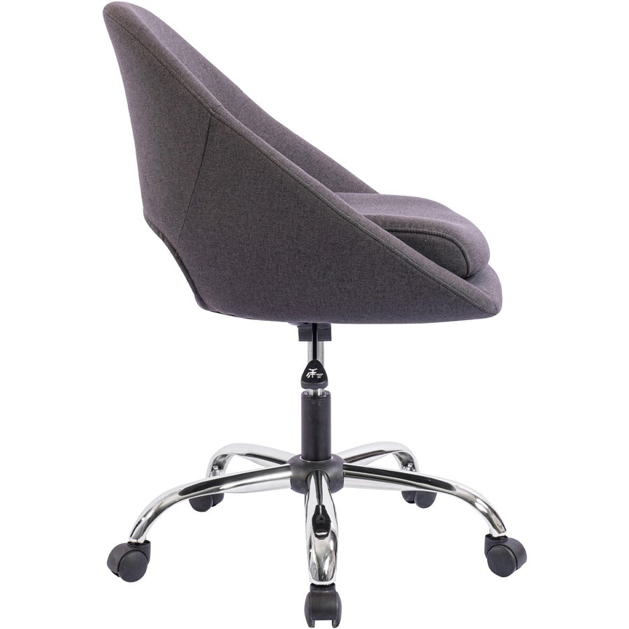 NuSparc Resimercial Lounge/Task Chair - Neutral Gray Seat Color - Fabric Seat Material - Low Back - 5-star Base - Gray -