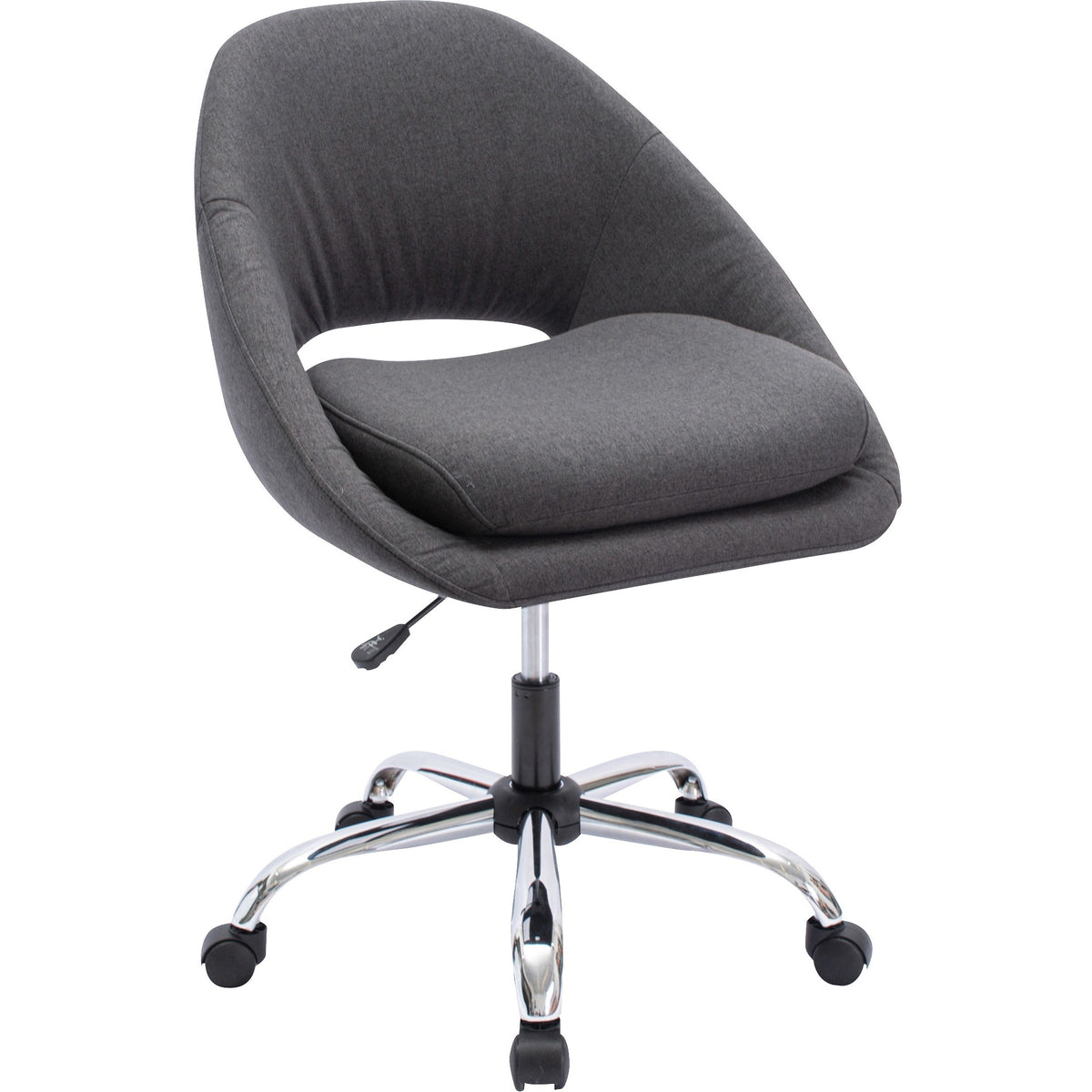 NuSparc Resimercial Lounge/Task Chair - Neutral Gray Seat Color - Fabric Seat Material - Low Back - 5-star Base - Gray -