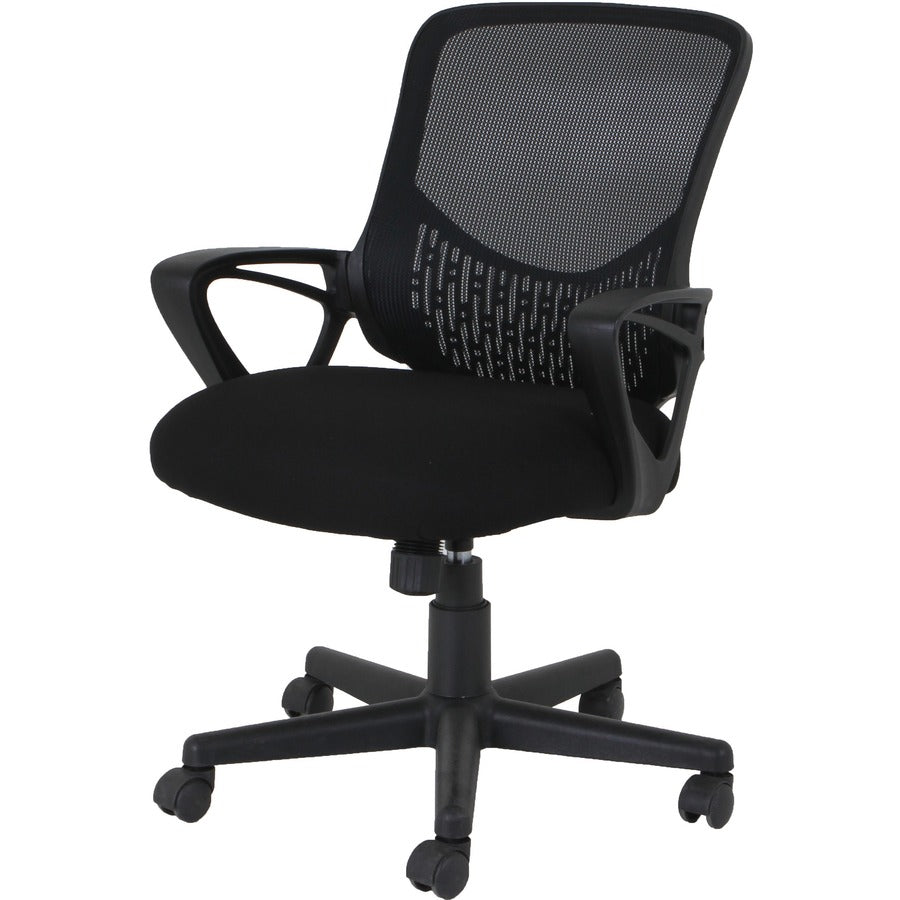 NuSparc Mid-back Mesh Task Chair - Fabric Seat Material - Mid Back - Black - 1 Each