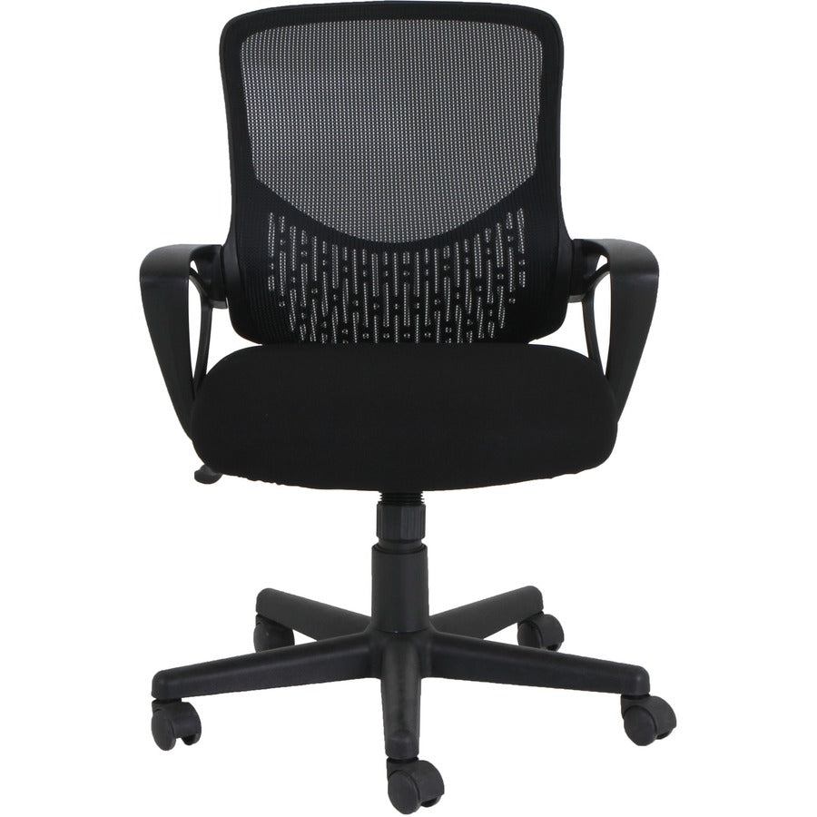 NuSparc Mid-back Mesh Task Chair - Fabric Seat Material - Mid Back - Black - 1 Each