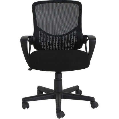 NuSparc Mid-back Mesh Task Chair - Fabric Seat Material - Mid Back - Black - 1 Each