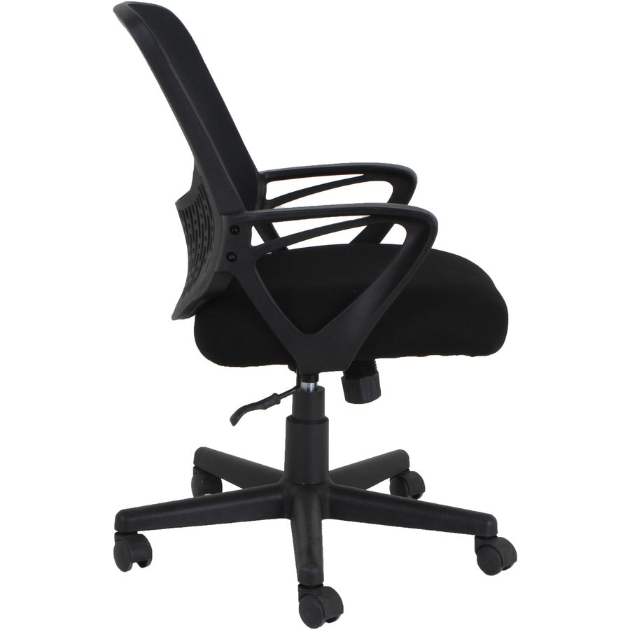 NuSparc Mid-back Mesh Task Chair - Fabric Seat Material - Mid Back - Black - 1 Each