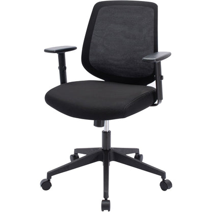 NuSparc Mid-Back Task Chair - Fabric Back Material - Mid Back - 5-star Base - Black - Armrest - 1 Each