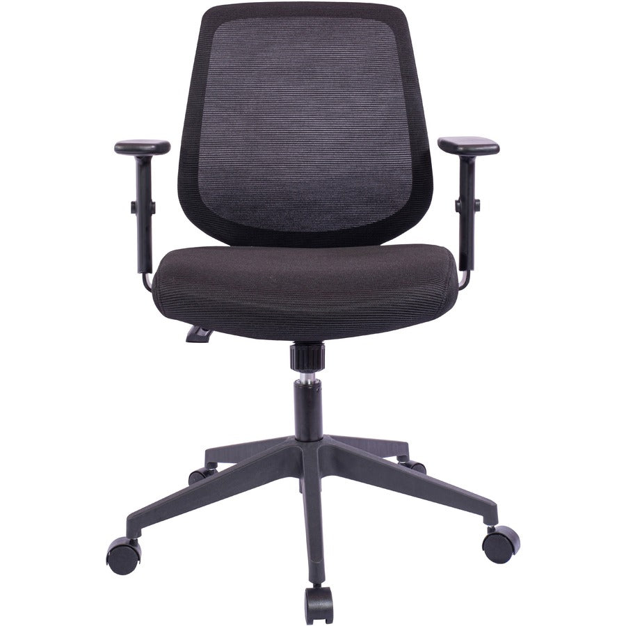 NuSparc Mid-Back Task Chair - Fabric Back Material - Mid Back - 5-star Base - Black - Armrest - 1 Each