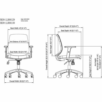 NuSparc Mid-Back Task Chair - Fabric Back Material - Mid Back - 5-star Base - Gray - Armrest - 1 Each