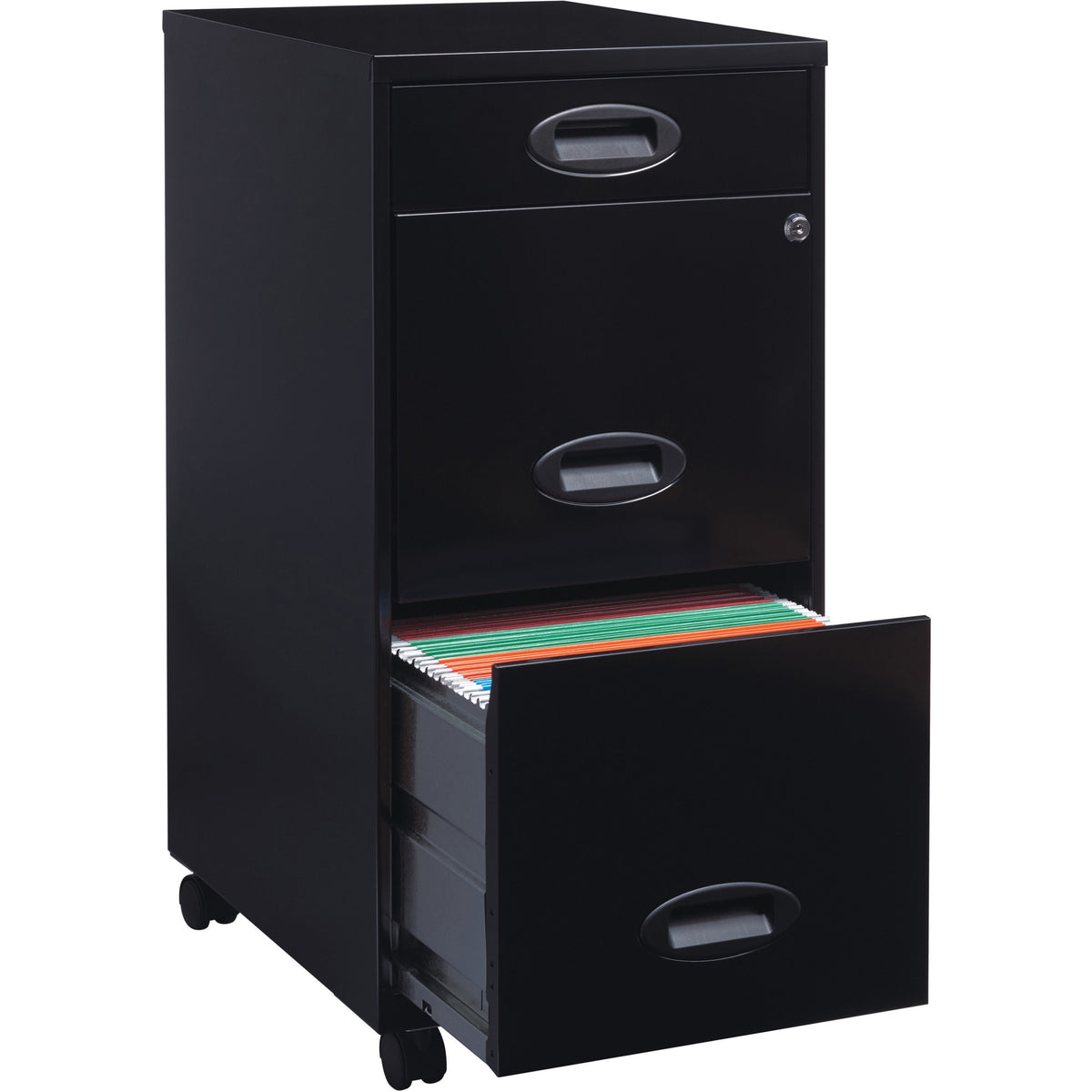 NuSparc File Cabinet - 14.2" Width x 18" Depth x 29.5" Height - 3 x Drawer(s) for Pencil, File - Letter - Vertical - 1 E