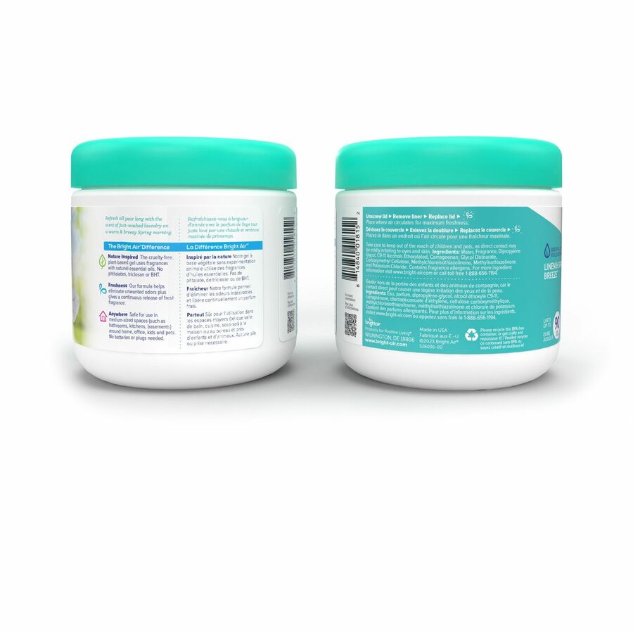 Bright Air Super Odor Eliminator Air Freshener - 14 fl oz (0.4 quart) - Linen & Spring Breeze - 90 Day - 1 Each
