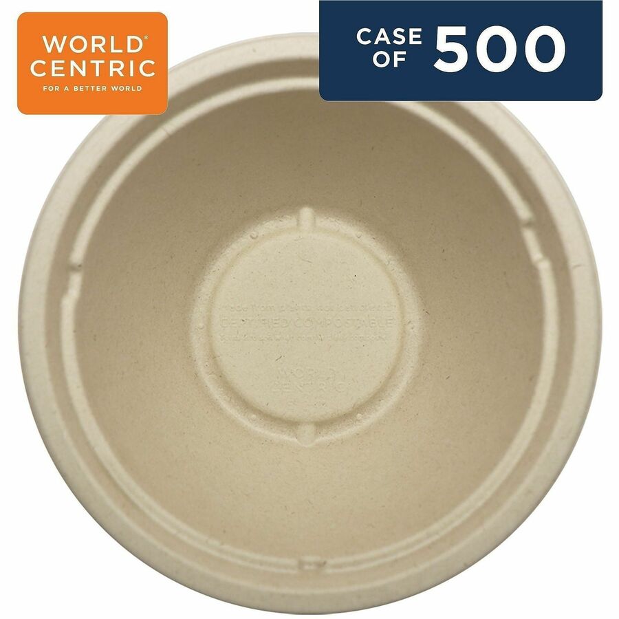 World Centric Compostable Fiber Bowls - Food, Soup, Ice Cream, Salad, Commercial - Disposable - Natural - Fiber, Bamboo 