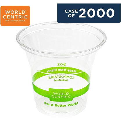 World Centric Compostable Clear Cold Cups - 5 fl oz - Clear - Polylactic Acid (PLA) - 2000 / Carton