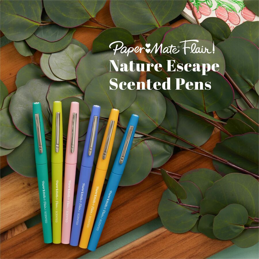 Paper Mate Flair Scented Markers - 0.7 mm Pen Point - Assorted Ink - 6 / Pack