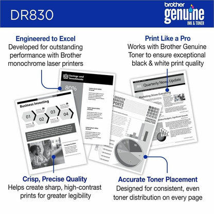 Brother DR830 Drum Unit - Laser Print Technology - 15000 Pages - Black - 1 Each