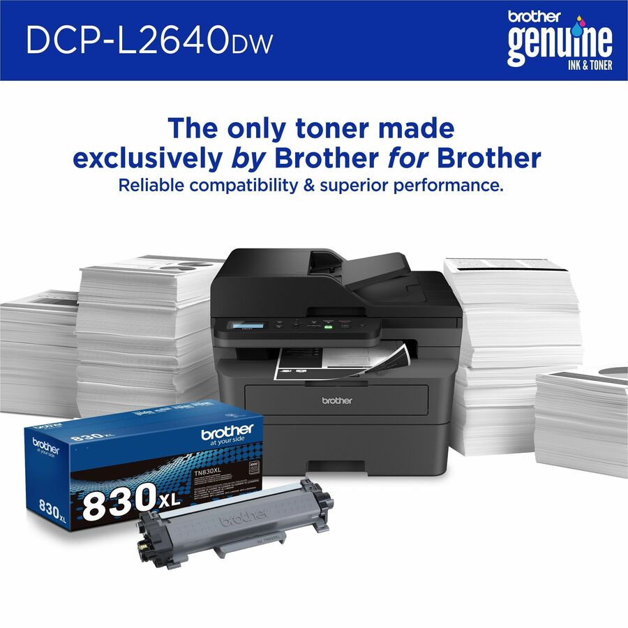Brother DCP-L2640DW Wireless Laser Multifunction Printer - Monochrome - Gray - Copier/Printer/Scanner - 23.6 ppm Mono Pr