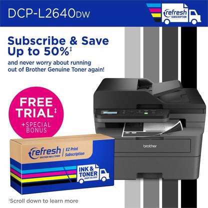 Brother DCP-L2640DW Wireless Laser Multifunction Printer - Monochrome - Gray - Copier/Printer/Scanner - 23.6 ppm Mono Pr