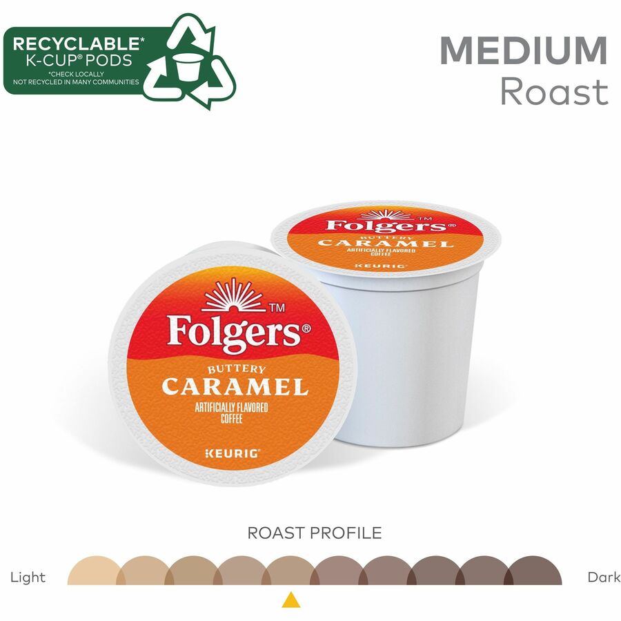 Folgers® K-Cup Buttery Caramel Coffee - Compatible with Keurig Brewer - Medium - 24 K-Cup - K-Cup - Buttery Caramel Coff