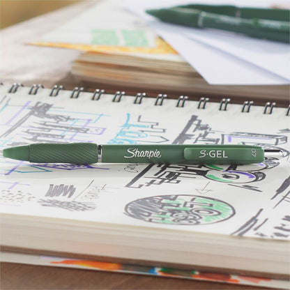 Sharpie S-Gel, Fashion Barrel, Medium Point (0.7mm) - 0.7 mm Medium, Bold Pen Point - Retractable - Black Ink - Gel-base