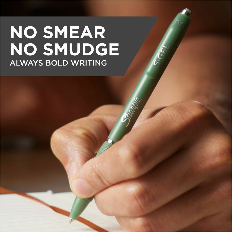 Sharpie S-Gel, Fashion Barrel, Medium Point (0.7mm) - 0.7 mm Medium, Bold Pen Point - Retractable - Black Ink - Gel-base