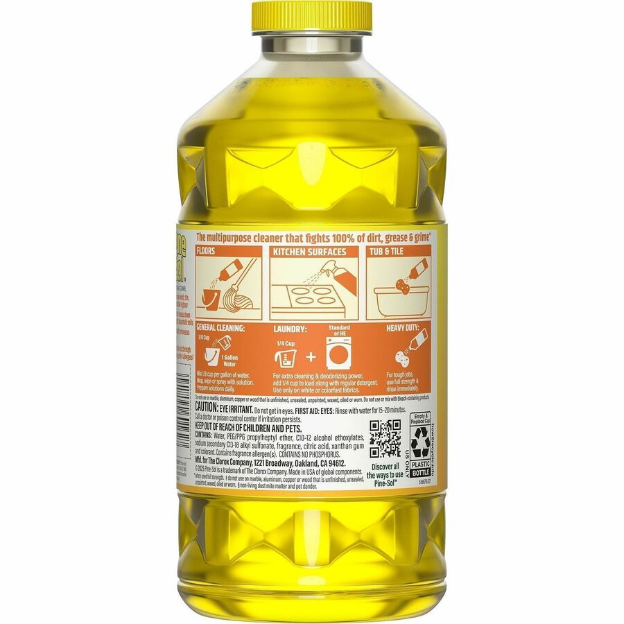 Pine-Sol Multi-Surface Cleaner - For Multi Surface - Concentrate - Liquid - 80 fl oz (2.5 quart) - Lemon Fresh Scent - 6