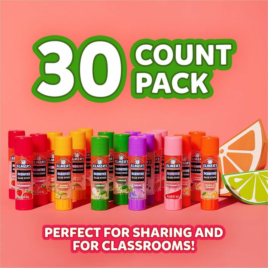 Elmer's Scented Glue Sticks - 0.21 oz - Tropical Mix - 30 / Box