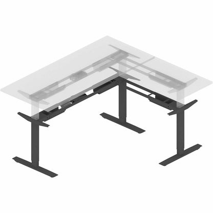 Lorell Sit-Stand 3rd-Leg Base - Black Base - 275 lb Capacity - Height Adjustable - 45" Height x 51.60" Width x 26.40" De