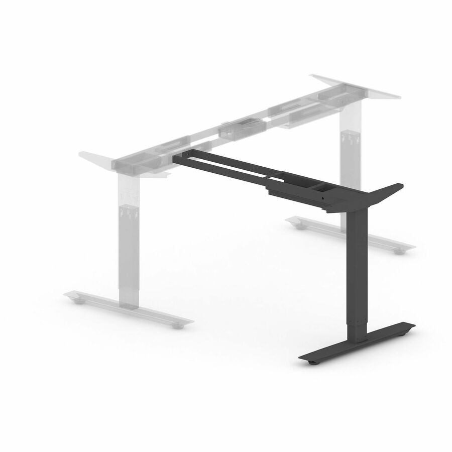 Lorell Sit-Stand 3rd-Leg Base - Black Base - 275 lb Capacity - Height Adjustable - 45" Height x 51.60" Width x 26.40" De