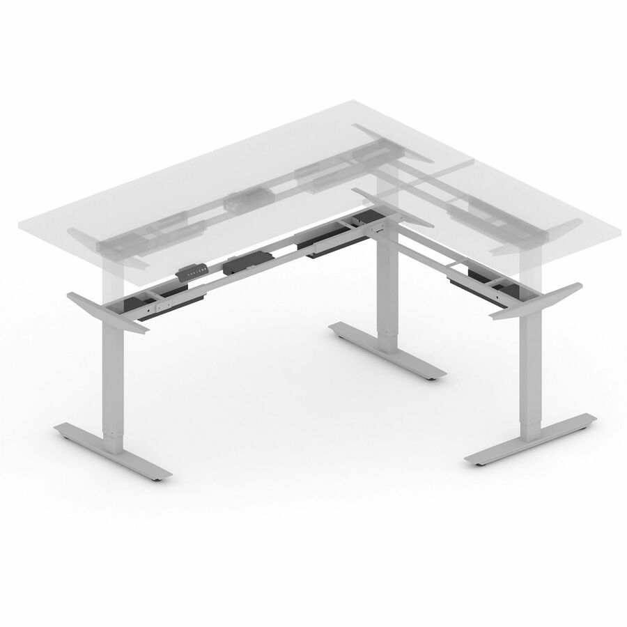 Lorell Sit-Stand 3rd-Leg Base - Silver Base - 275 lb Capacity - Height Adjustable - 45" Height x 51.60" Width x 26.40" D
