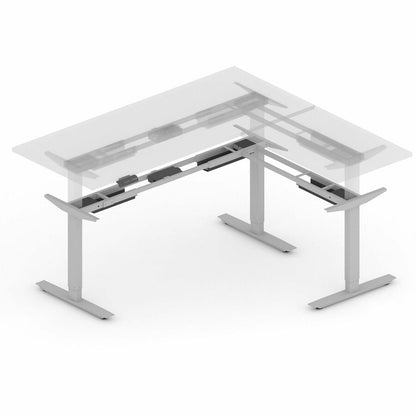 Lorell Sit-Stand 3rd-Leg Base - Silver Base - 275 lb Capacity - Height Adjustable - 45" Height x 51.60" Width x 26.40" D