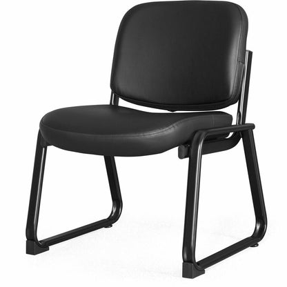 Lorell Deluxe Guest Seating Standard Guest Chair without Arms - Plywood, Leather Seat Material - Plywood, Leather Back M