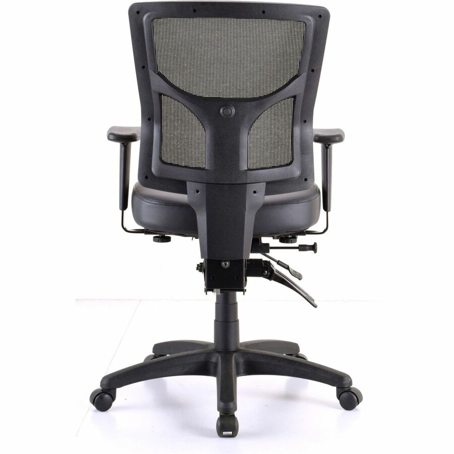 Lorell Conjure Mid-Back Office Chair - Vinyl, Foam, Polyurethane Seat Material - Mid Back - Black - Armrest - 1 Each