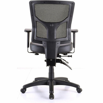Lorell Conjure Mid-Back Office Chair - Vinyl, Foam, Polyurethane Seat Material - Mid Back - Black - Armrest - 1 Each