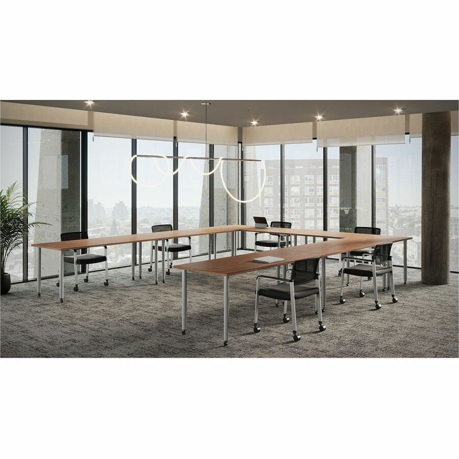 Lorell Multipurpose Tabletop - Rectangle - 30" Width x 66" Depth x 1" Thickness - Band Edge - Walnut, Laminate Table Top